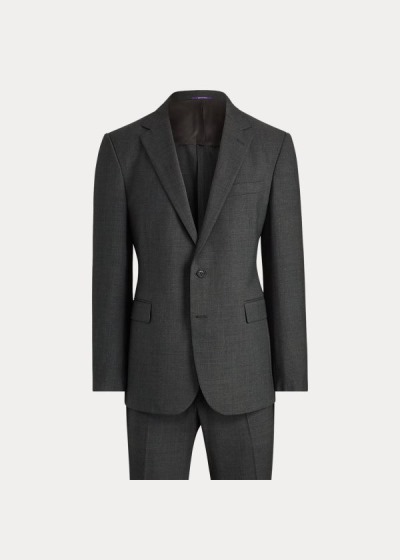 Trajes Ralph Lauren Hombre Grises Oscuro - RLX Gregory Wool Twill - EQHID1425